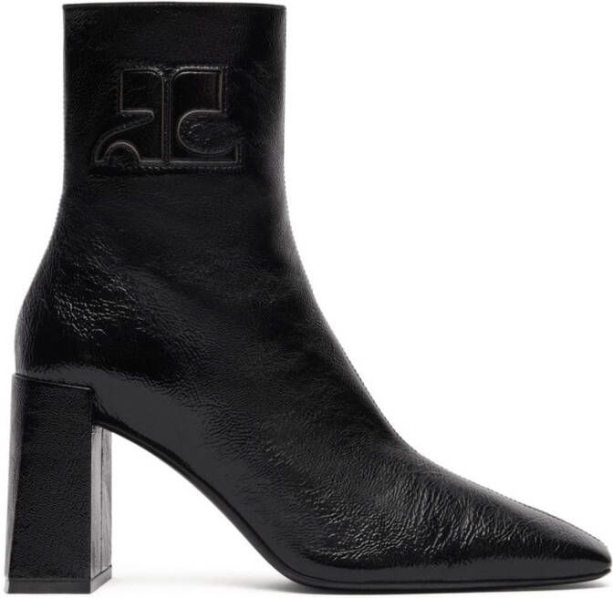 Courrèges Heritage leather ankle boots Black