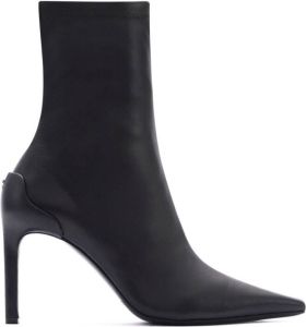 Courrèges leather stiletto ankle boots Black