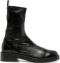 Courrèges logo-patch cracked-effect boots Black - Thumbnail 1