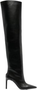Courrèges pointed-toe 90mm knee-high boots Black