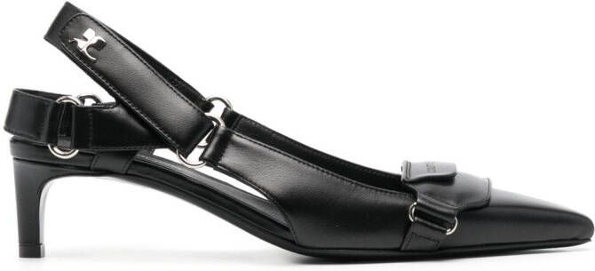 Courrèges Racer 55mm slingback pumps Black