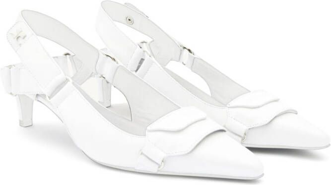 Courrèges Racer leather pumps White