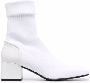 Courrèges ribbed-knit ankle boots White