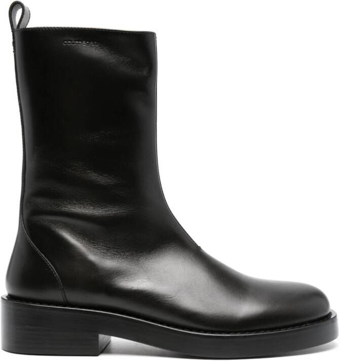 Courrèges stretch leather boots Black