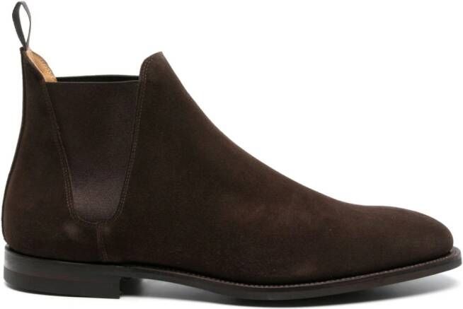 Crockett & Jones almond toe suede ankle boots Brown