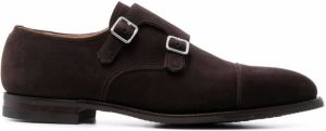 Crockett & Jones suede monk shoes Brown