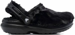 Crocs faux-fur sling-back clogs Black