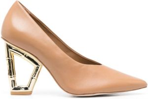 Cult Gaia Aster 105mm leather pumps Brown
