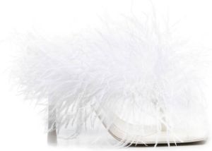 Cult Gaia feather-detail 115mm pumps White