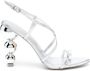 Cult Gaia Robyn 105mm laminated-leather sandals Silver - Thumbnail 1