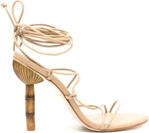 Cult Gaia Soleil 101mm lace-up sandals Brown