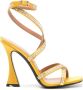 D'ACCORI 100mm Carre crystal-embellished sandals Yellow - Thumbnail 1