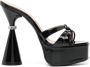 D'ACCORI 150mm leather platform sandals Black - Thumbnail 1