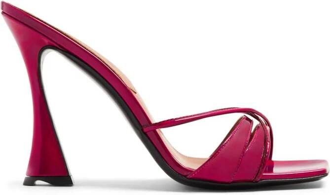 D'ACCORI Lust 100mm crossover-strap mules Red
