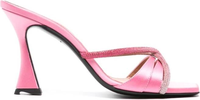 D'ACCORI Lust 100mm rhinestone-embellished mules Pink