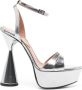D'ACCORI Skye 125mm patent platform sandals Silver - Thumbnail 1