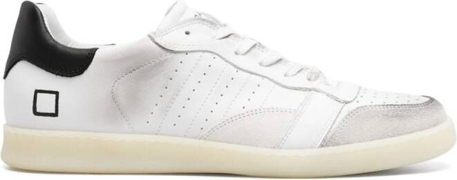 D.A.T.E. distressed leather snekares White