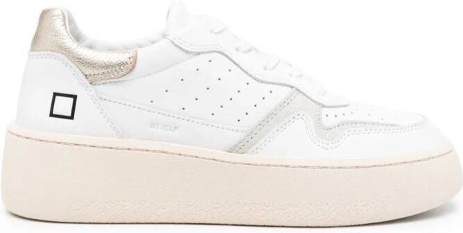 D.A.T.E. logo-debossed leather sneakers White