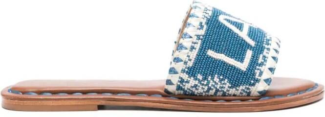 DE SIENA SHOES bead-embellished leather sandals Blue