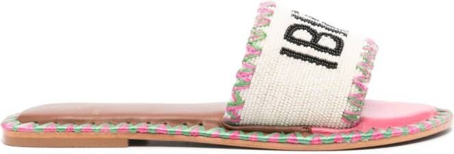 DE SIENA SHOES bead-embellished leather sandals Pink