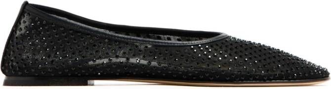 Dear Frances Balla crystal ballerina shoes Black