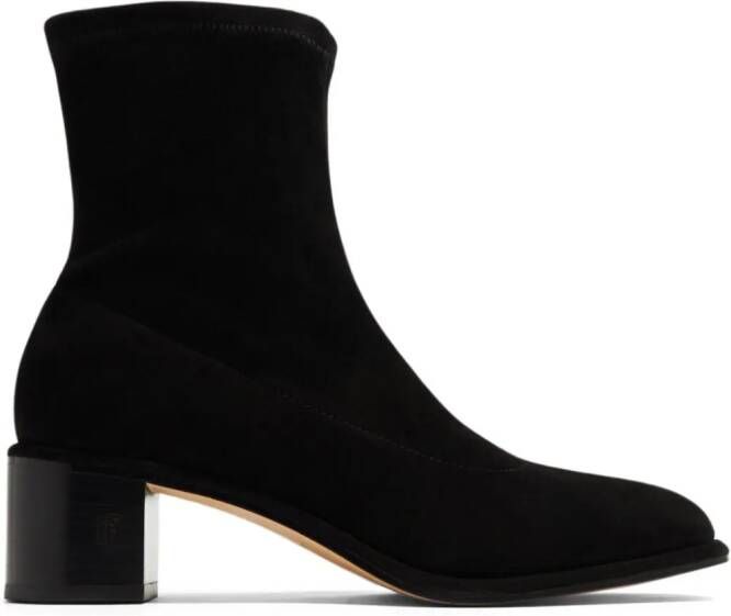 Dear Frances Iris 50mm suede ankle boots Black