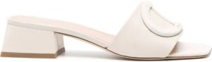 Dee Ocleppo 45mm logo-embossed leather mules Neutrals
