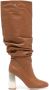 Dee Ocleppo Bethany 95mm knee-high leather boots Brown - Thumbnail 1