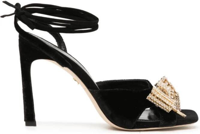 Dee Ocleppo Gina 95mm velvet sandals Black