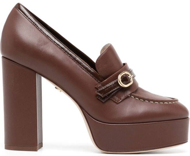 Dee Ocleppo Lola 105mm leather pumps Brown