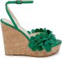 Dee Ocleppo Madrid leather wedge sandals Green - Thumbnail 1