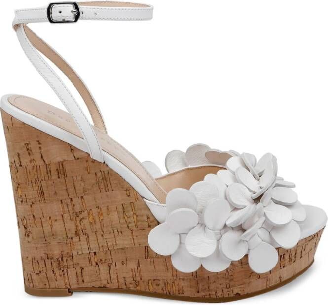 Dee Ocleppo Madrid leather wedge sandals White