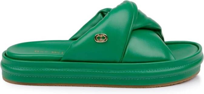 Dee Ocleppo Milan leather slides Green