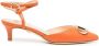 Dee Ocleppo Paige 50mm logo-engraved leather pumps Orange - Thumbnail 1