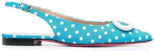 Dee Ocleppo polka dot-print slingback ballerinas Blue