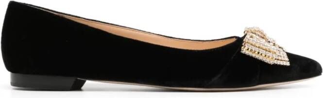 Dee Ocleppo Pretty velvet ballerina shoes Black