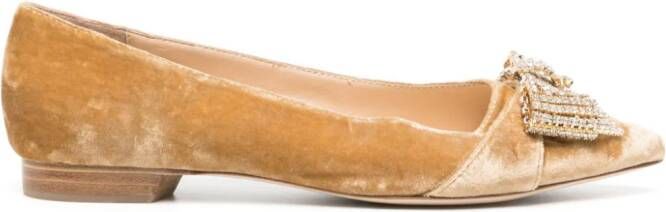 Dee Ocleppo Pretty velvet ballerina shoes Brown
