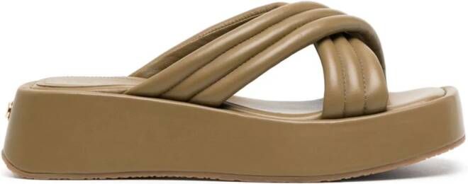 Dee Ocleppo Sicily 50mm platform leather sandals Brown