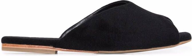 Deiji Studios open-toe wool slippers Black