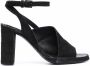 Del Carlo 100mm asymmetric cut-out strap sandals Black - Thumbnail 1