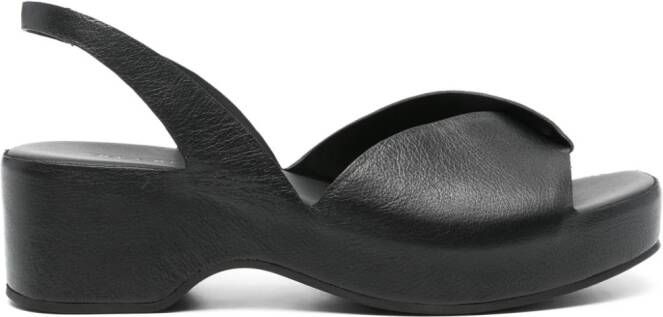 Del Carlo 50mm crossover-strap leather sandals Black