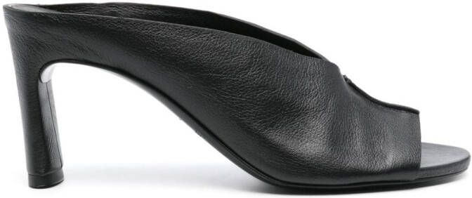 Del Carlo 80mm leather mules Black