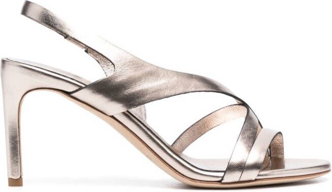 Del Carlo 85mm slingback-strap detail sandals Neutrals