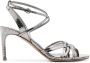 Del Carlo 85mm snakeskin-effect sandals Grey - Thumbnail 1