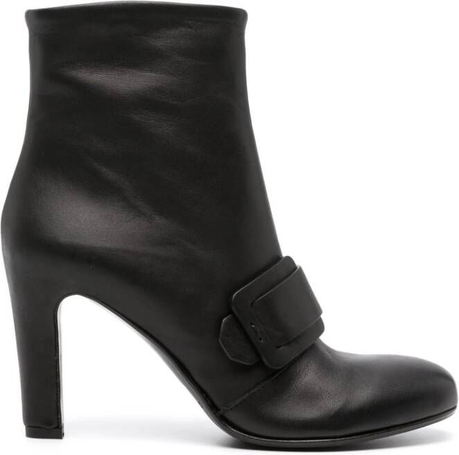 Del Carlo 90mm buckle-detail leather boots Black