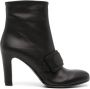 Del Carlo 90mm buckle-detail leather boots Black - Thumbnail 1