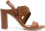Del Carlo 95mm open-toe leather sandals Brown - Thumbnail 1