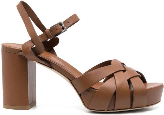 Del Carlo buckle-fastening calf-leather sandals Brown
