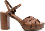 Del Carlo buckle-fastening calf-leather sandals Brown - Thumbnail 1