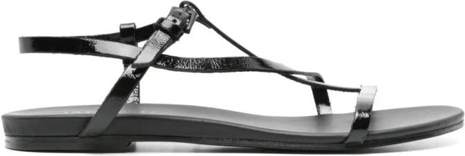Del Carlo Neil patent leather sandals Black